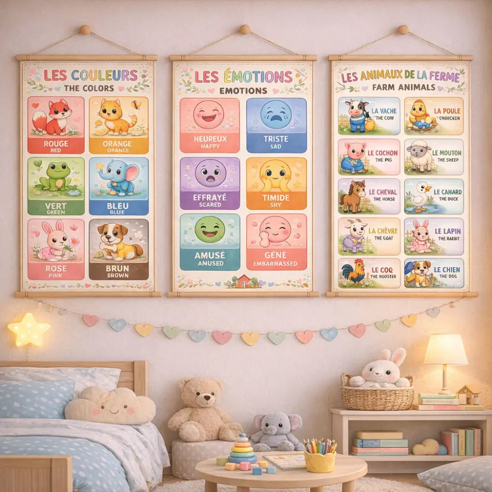 affiches éducatives maternelle bilingues anglais français apprentissage enfant