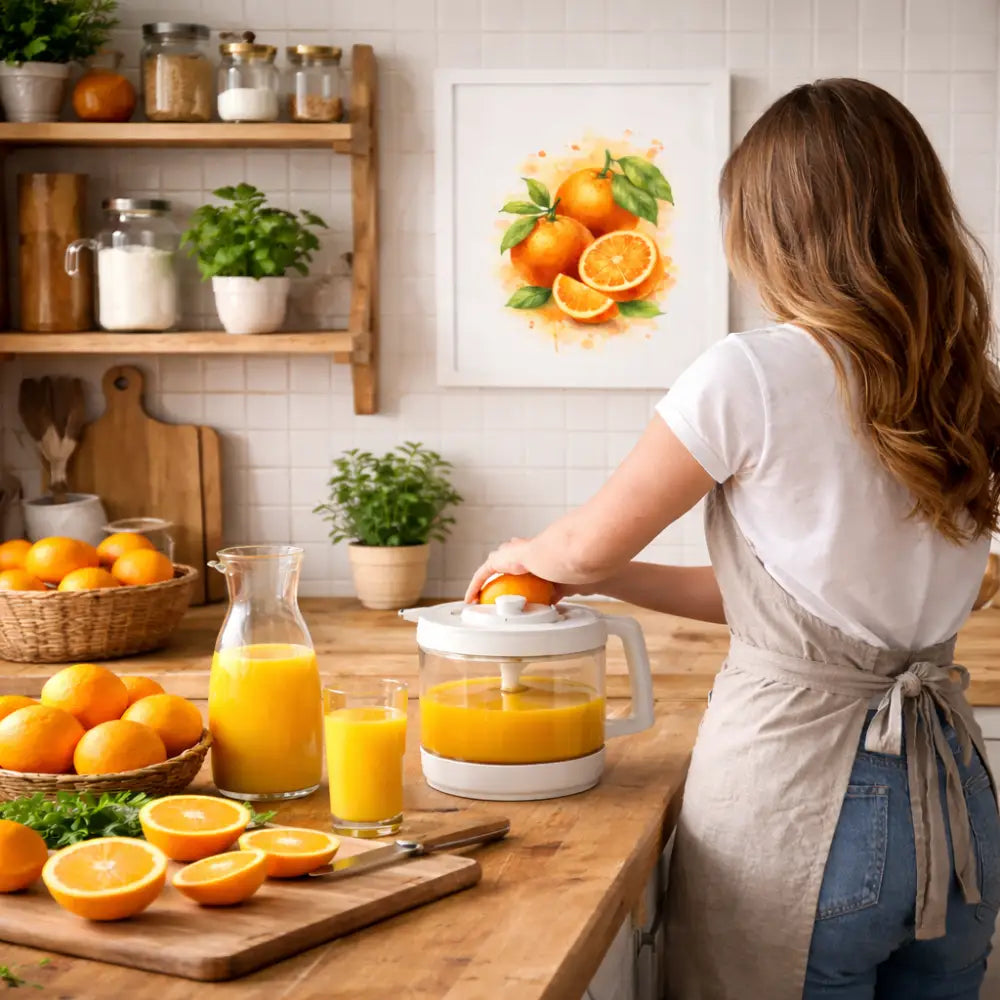 Poster fruits orange décoration murale cuisine illustration aquarelle