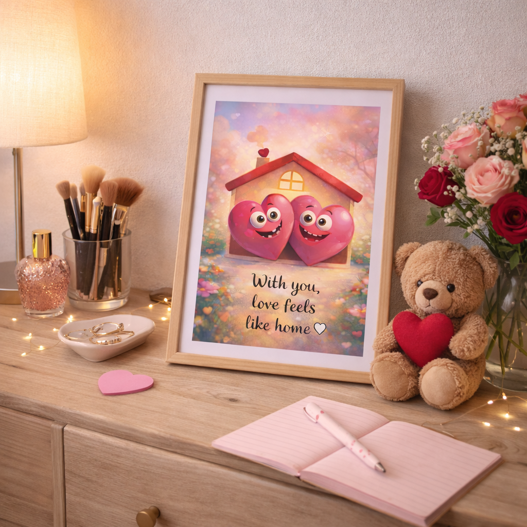 Printable poster digital wall art romantic couple design