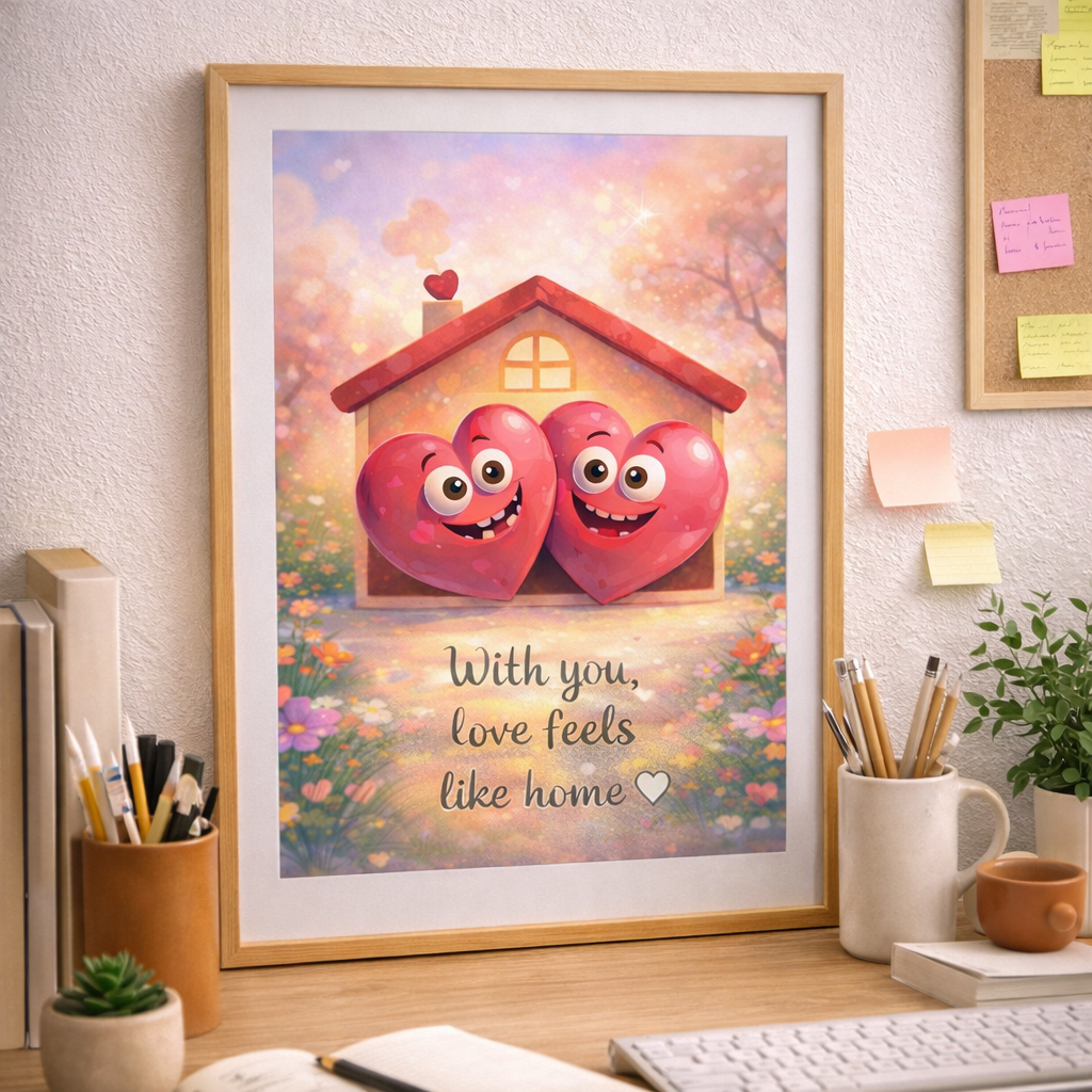 Romantic printable poster digital wall art Valentine gift