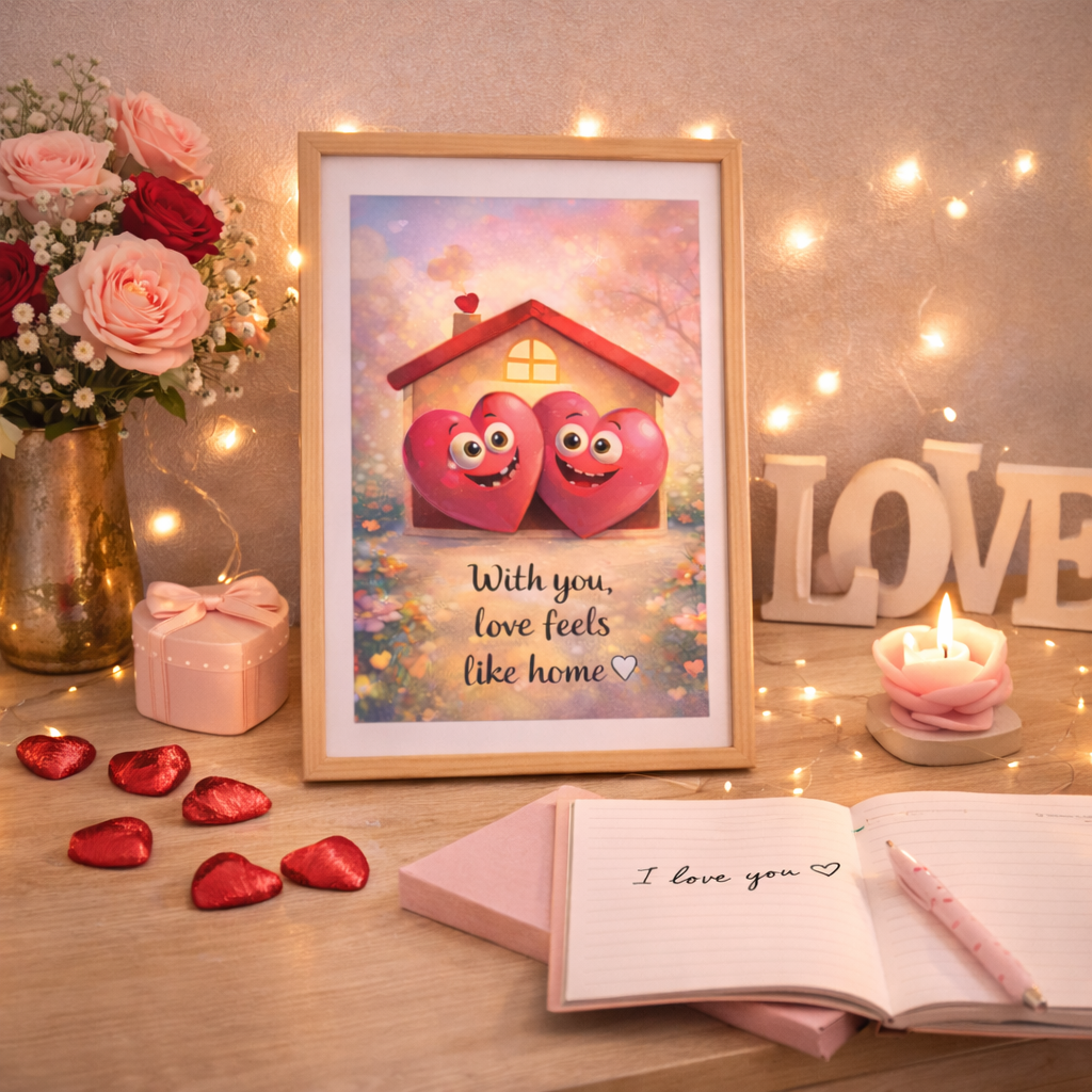 Printable poster Valentine gift romantic wall design