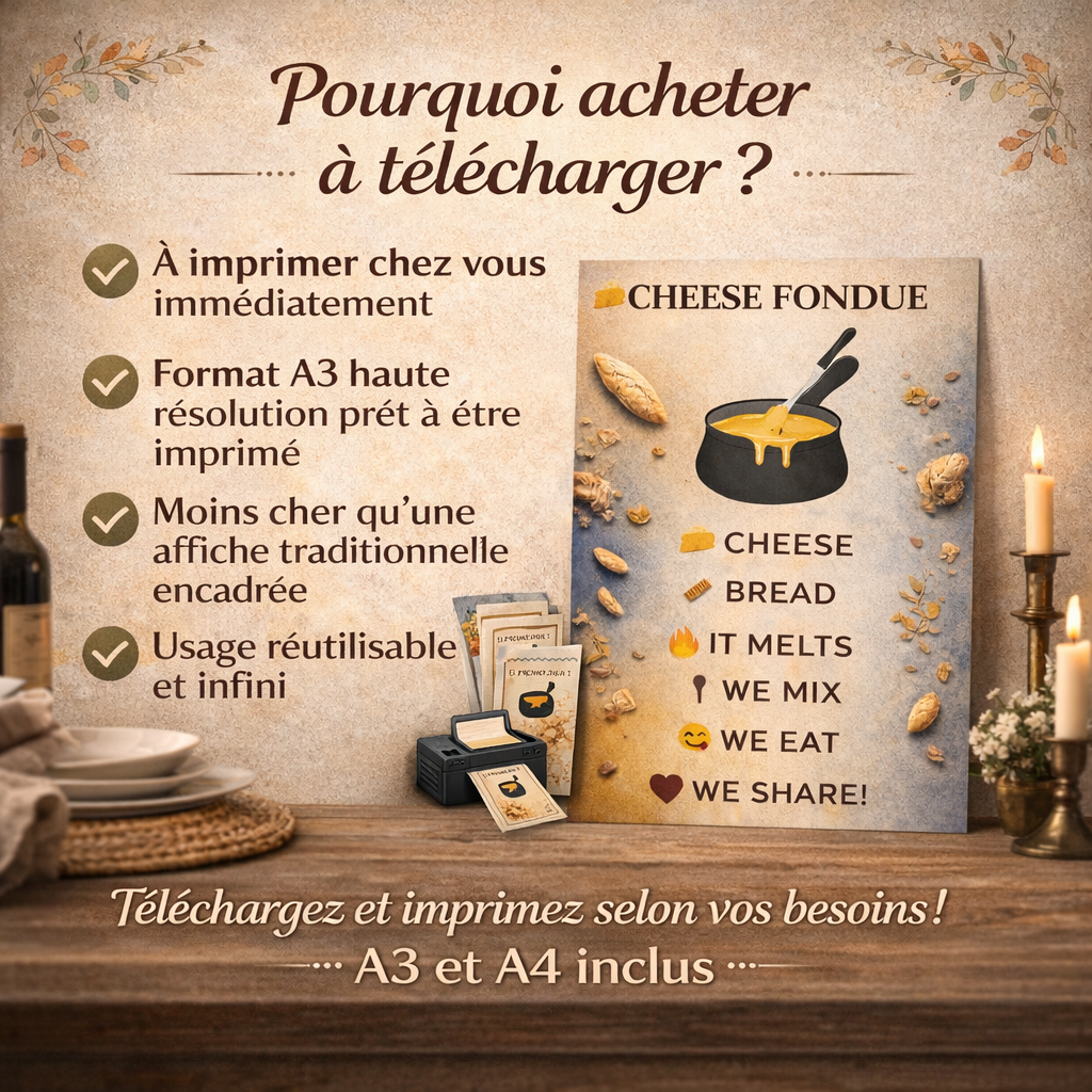 printable wall art cheese fondue en décoration murale chaleureuse
