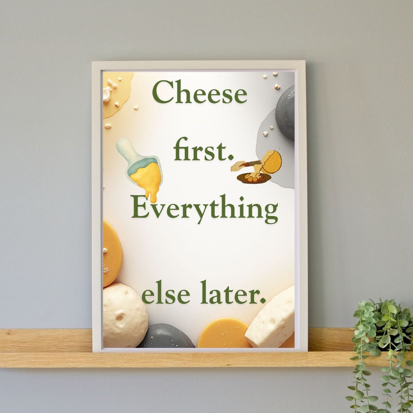 Minimal raclette food wall art printable kitchen decor