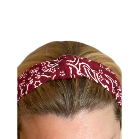 Serre-tête Bordeaux Style Bandana - Tendance et Élégant - Serre-têtes