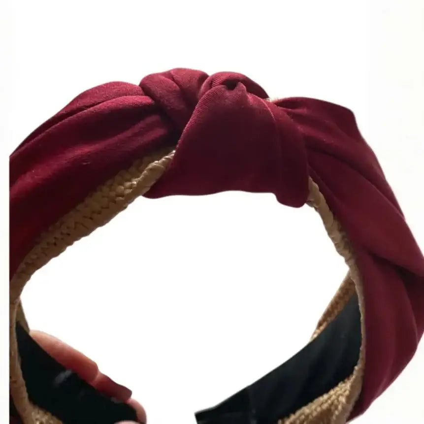 Serre-Tête  en Tissu Bordeaux – Accessoire cheveux  Élégant pour Femme Parfait Tous les Styles - Serre-têtes