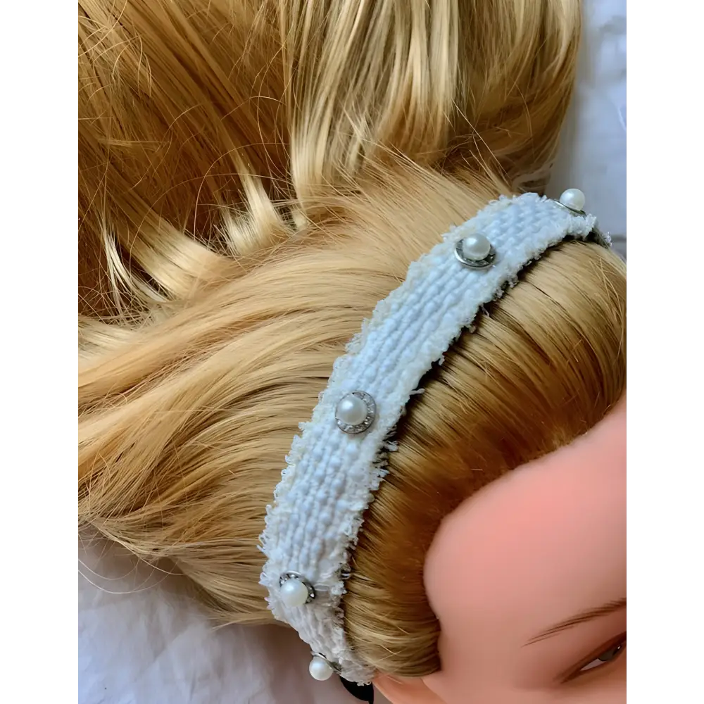 Serre-tête en tweed perles et strass SANDRINE coiffure