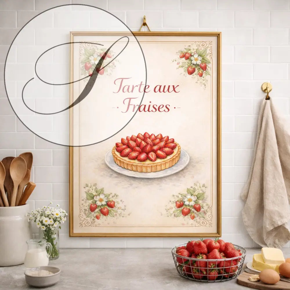 Télécharger affiche culinaire fraise poster cuisine gourmand