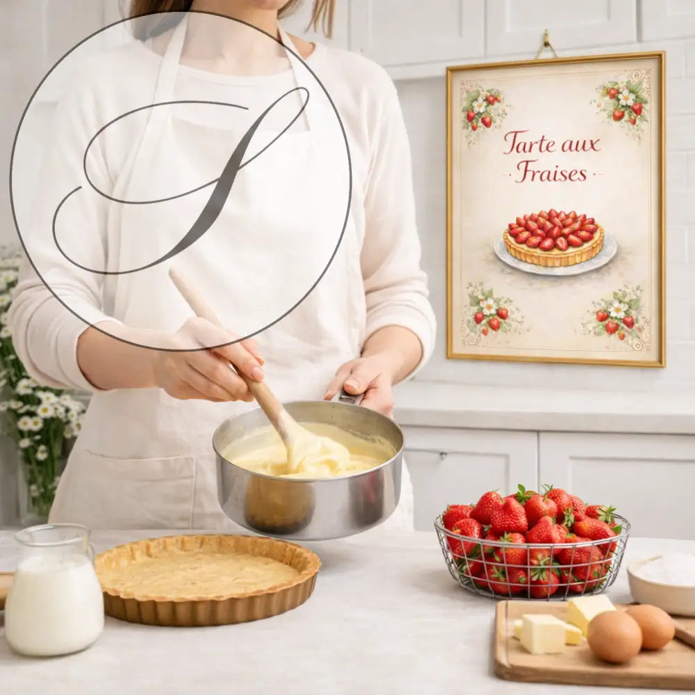 Poster pâtisserie tarte aux fraises printable décoration cuisine