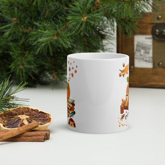 Tasse Halloween citrouille remplie de chocolat chaud, parfaite pour les soirées d’automne