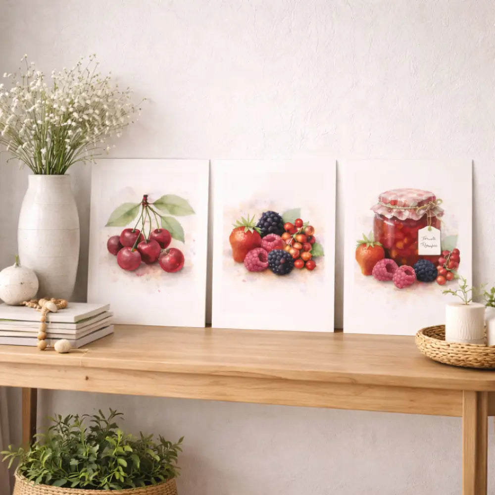 affiche vintage cuisine avec illustration de fruits et confiture