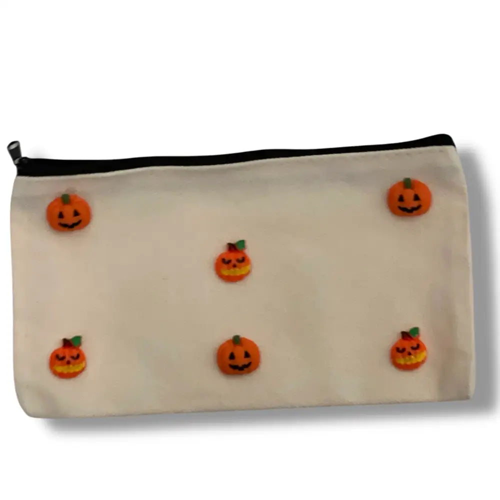 Trousse citrouille en coton – maquillage automne Halloween - trousse