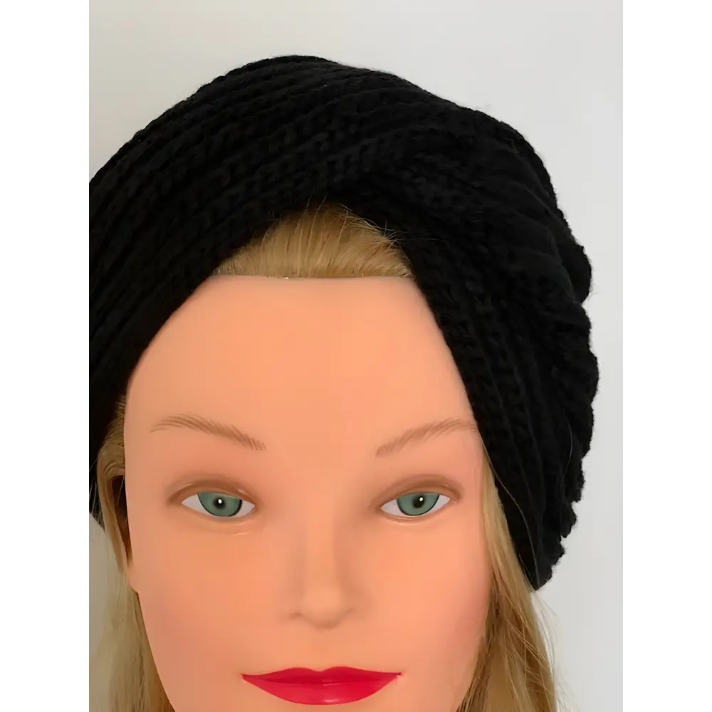 turban en laine noir