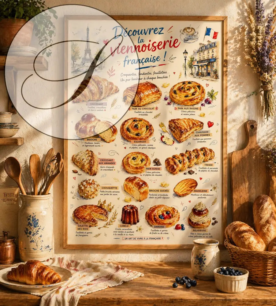 affiche boulangerie française déco murale cuisine vintage