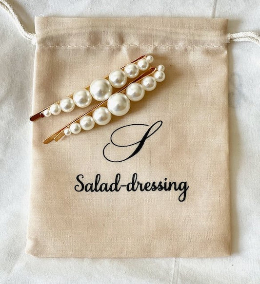 Ensemble de deux barrettes  pour cheveux ornées de perles OCEANE salad-dressingg