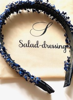 serre-tête tweed bleu salad-dressing