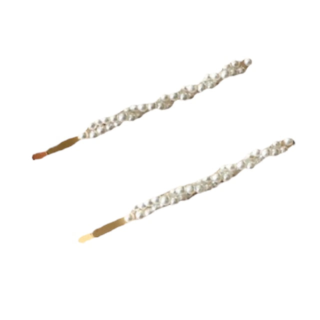 barrettes cheveux perles blanches