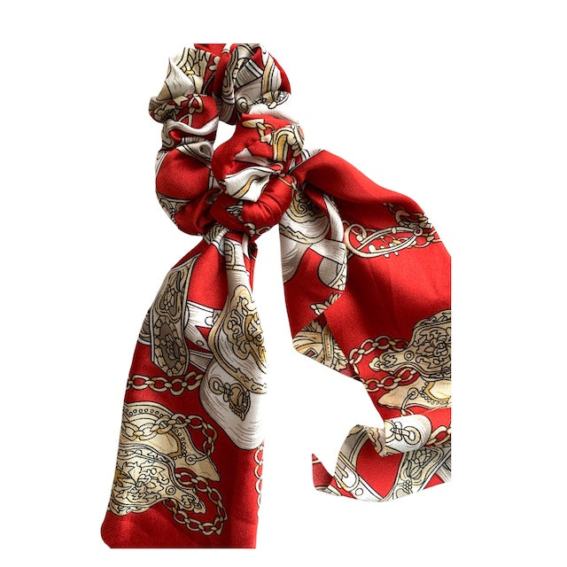 chouchou-foulard satin rouge