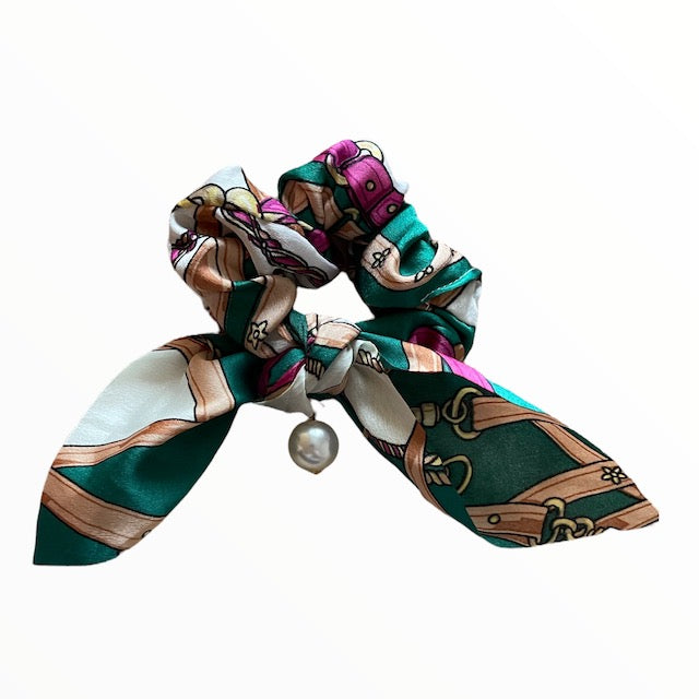 chouchou-foulard satin vert